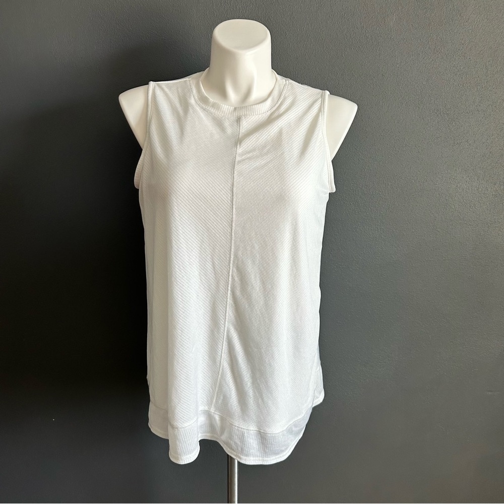 Apt. 9 Women's Ribbed White Tunic Tank XL